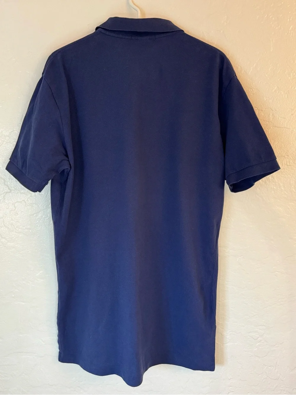 Polo Ralph Lauren Men’s Navy Blue Mesh Polo Shirt Red Pony Cotton Size Large